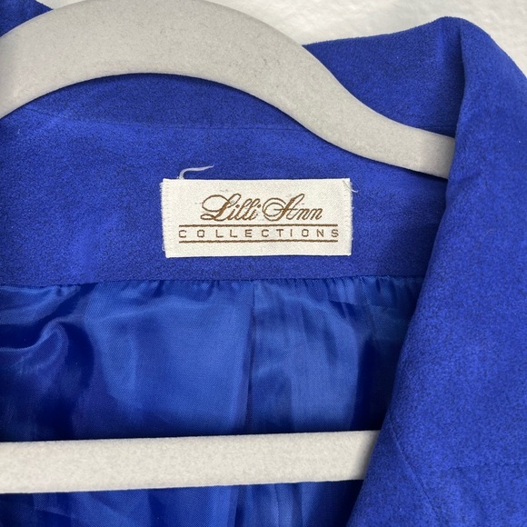 Vintage Lilli Ann Ultrasuede Blazer Royal Blue Sz L 💙 - Picture 5 of 6
